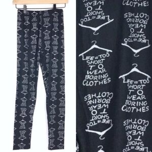 AGNES & DORA Leggings Life is Too Short To Wear Boring Clothes Hangers Side S/M